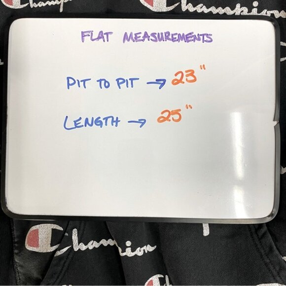 Vintage Champion Reverse Weave Black All Over Logo Print Hoodie M - Picture 6 of 16